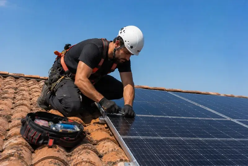 Maintenance et monitoring de panneaux solaires à Calvisson